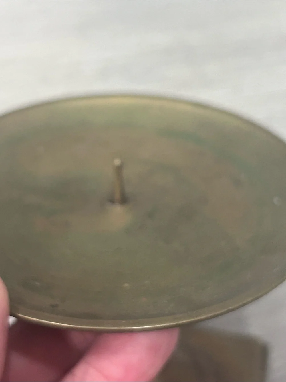 Vintage Andrea by Sadek Brass Pillar Candle Holder Square Base